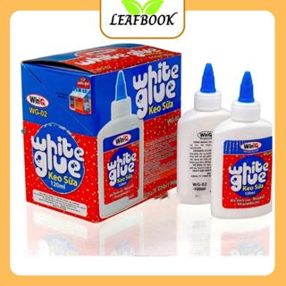LEAFBOOK Keo Sữa WinQ WG-02 120ml & WG-01 40ml – Keo Dán Đa Năng Màu Trắng Sữa, Dán Giấy/Bìa/Vải/Gỗ