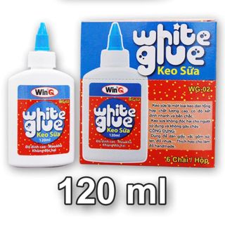 LEAFBOOK Keo Sữa WinQ WG-02 120ml & WG-01 40ml – Keo Dán Đa Năng Màu Trắng Sữa, Dán Giấy/Bìa/Vải/Gỗ