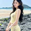 Set BiKiNi 2 Mảnh Màu Vàng Buộc Dây Cổ Kèm Sao Biển(From bé cần tăng size)❤️