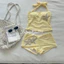 Set BiKiNi 2 Mảnh Màu Vàng Buộc Dây Cổ Kèm Sao Biển(From bé cần tăng size)❤️