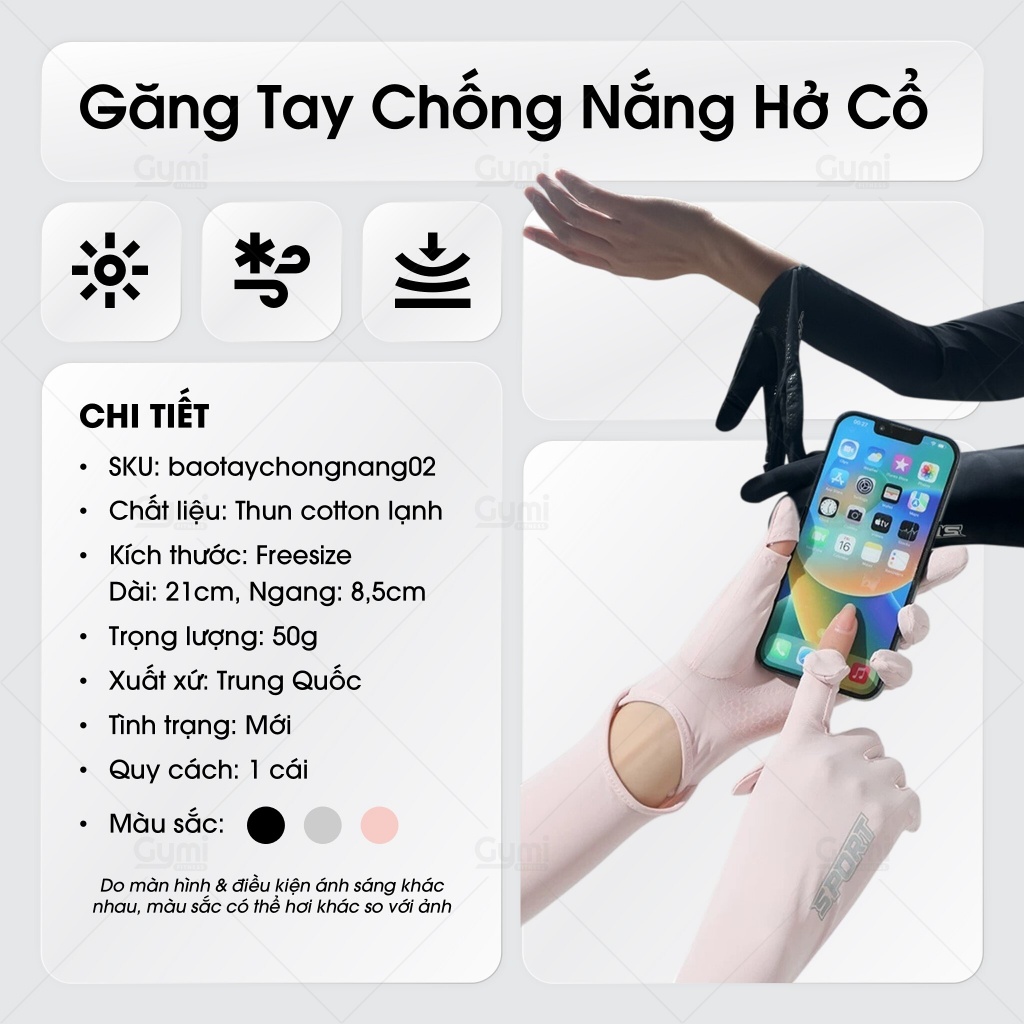 [1 Đôi] Găng Tay Chống Nắng Ice Silk - Hạ Nhiệt, Chống UV, Chạy Xe, Phượt - GangTayChongNang02
