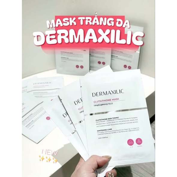 [10 Miếng] Mặt nạ DERMAXILIC GLUTATHIONE TRẮNG DA MASK-THYLEE