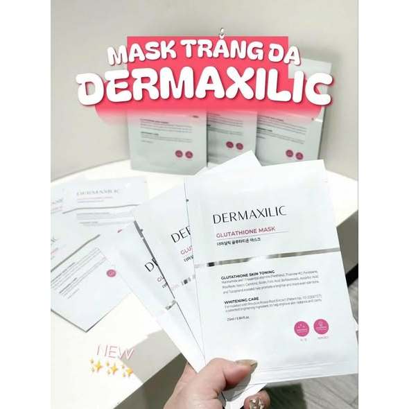 [10 Miếng] Mặt nạ DERMAXILIC GLUTATHIONE TRẮNG DA MASK-THYLEE