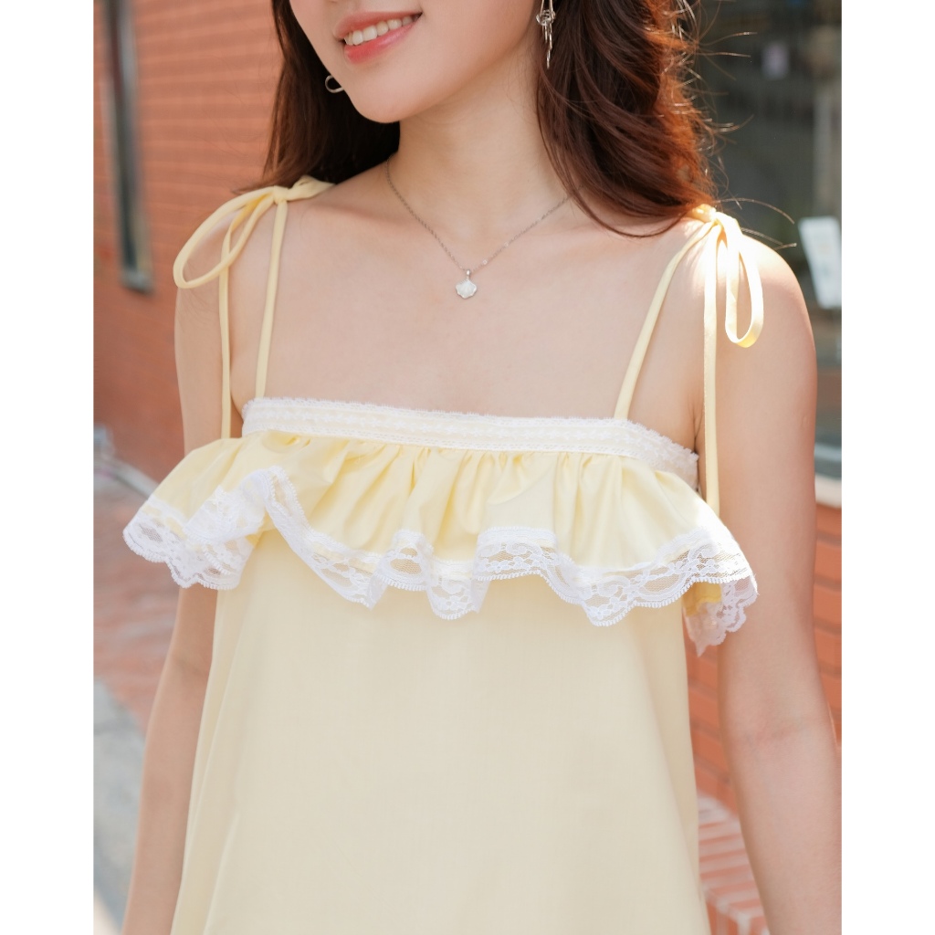 Đầm Dài Nữ HARLIK DRESS  Hai Dây Phối Ren Cột Nơ Dáng Suông Mùa Hè 2026 Secodee