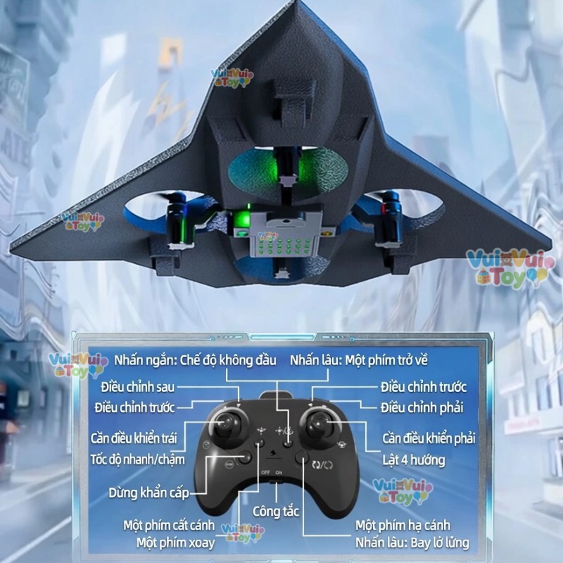 ✈️Máy bay điều khiển từ xa mô hình xốp – Đồ chơi drone chịu va đập cho trẻ em