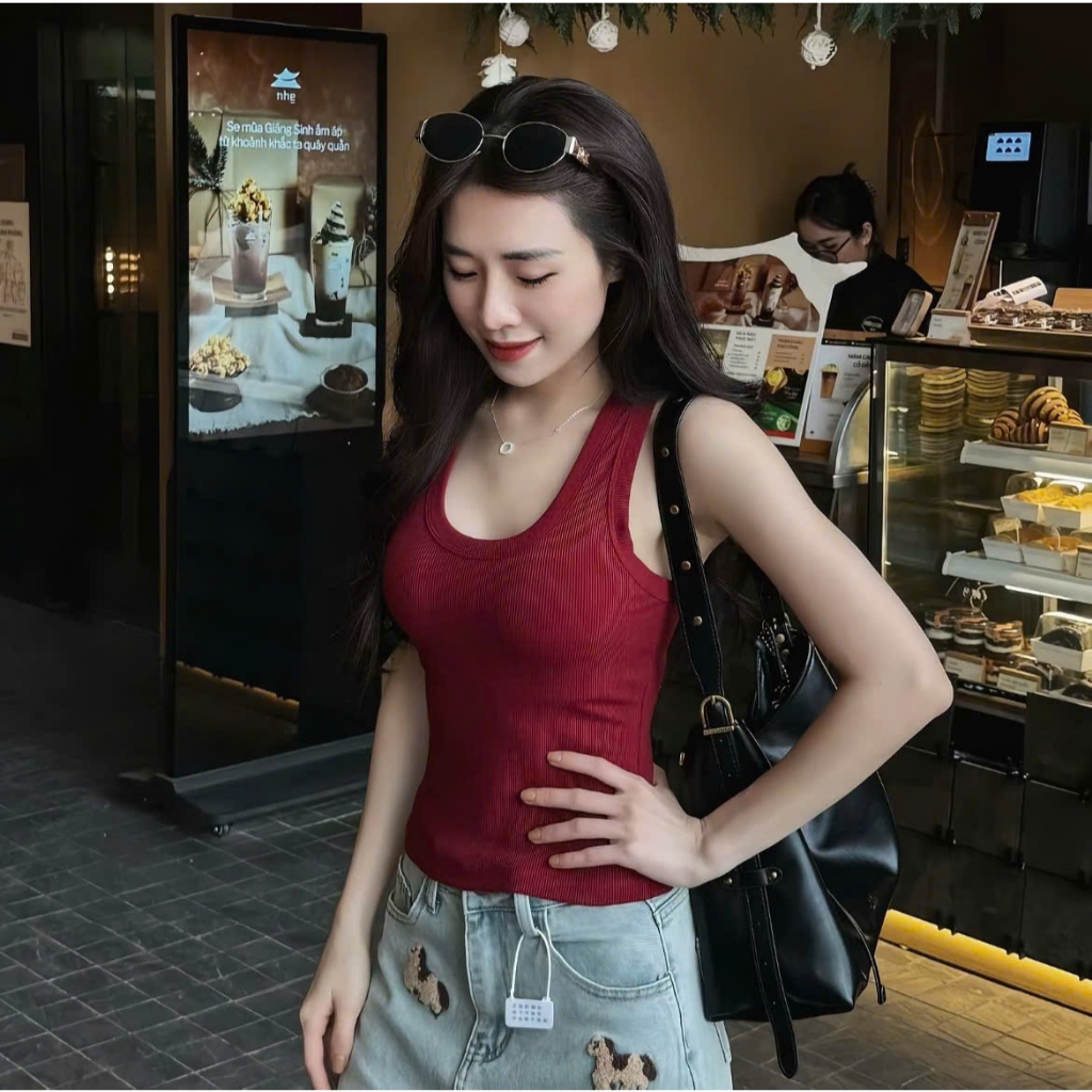 Áo Ba Lỗ Muối Tiêu COCOLEN - Dây Bản To Cổ U - Chất Liệu Tăm Cotton Co Gian Thoáng Mát  #A059