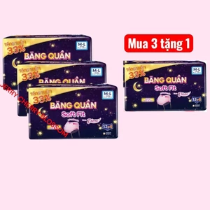 Băng quần Diana Soft Fit siêu mỏng S-M (60-95cm), M-L (85-105cm), L-XL (90-115cm).(gói12+4 miếng)