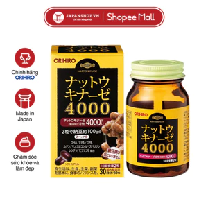 Viên uống Nattokinase ORIHIRO 4000FU 60 viên hỗ trợ tuần hoàn và sức khỏe tim mạch chính hãng Nhật Bản