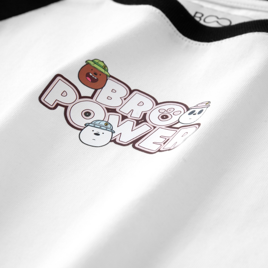 [BST We Bare Bears] Áo Thun BOO Nữ Form Raglan In Hình Gấu Ngộ Nghĩnh Đáng Yêu Phối Màu Sắc Trẻ Trung