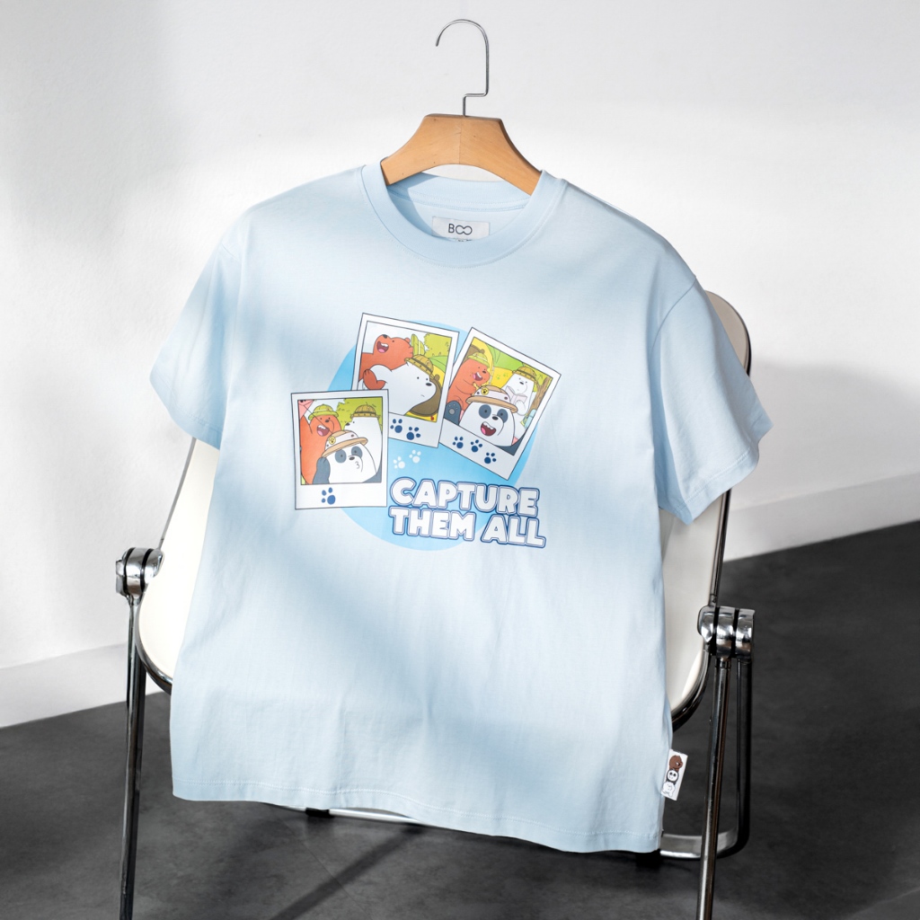 Áo Thun BOO Unisex Form Boxy In Hình Gấu Ngộ Nghĩnh Đáng Yêu, Chất Liệu Thoáng Mát, Dày Dặn