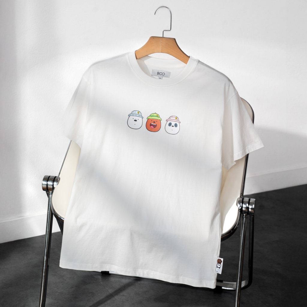 [BST We Bare Bears] Áo Thun BOO Unisex Form Regular In Logo Gấu Ngộ Nghĩnh Đáng Yêu, Chất Liệu Thoáng Mát