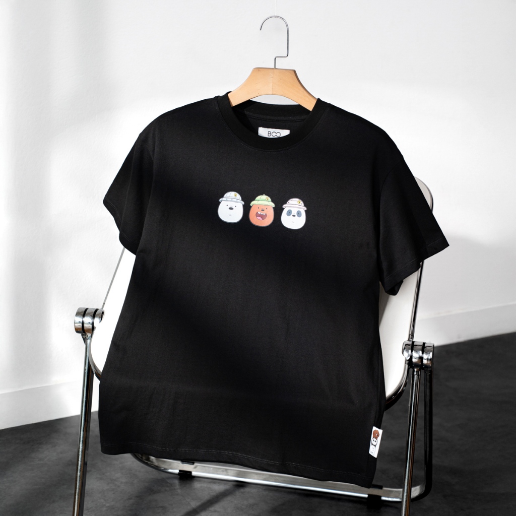 Áo Thun BOO Unisex Form Regular In Logo Gấu Ngộ Nghĩnh Đáng Yêu, Chất Liệu Thoáng Mát