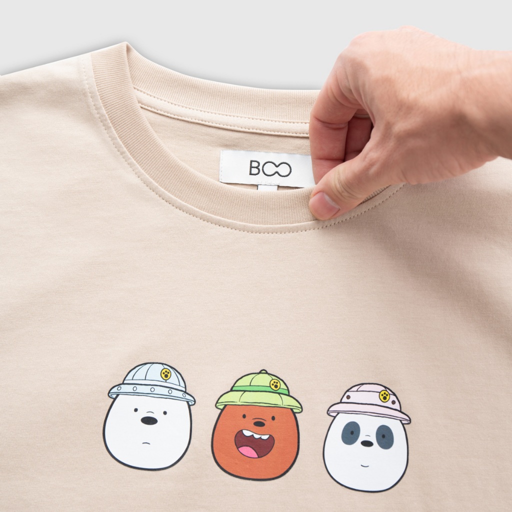 [BST We Bare Bears] Áo Thun BOO Unisex Form Regular In Logo Gấu Ngộ Nghĩnh Đáng Yêu, Chất Liệu Thoáng Mát