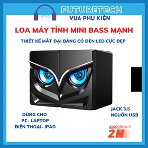 Loa máy tính vi tính V-128 mắt đại bàng loa có đèn led âm bass trầm nổi cho điện thoại, PC, laptop