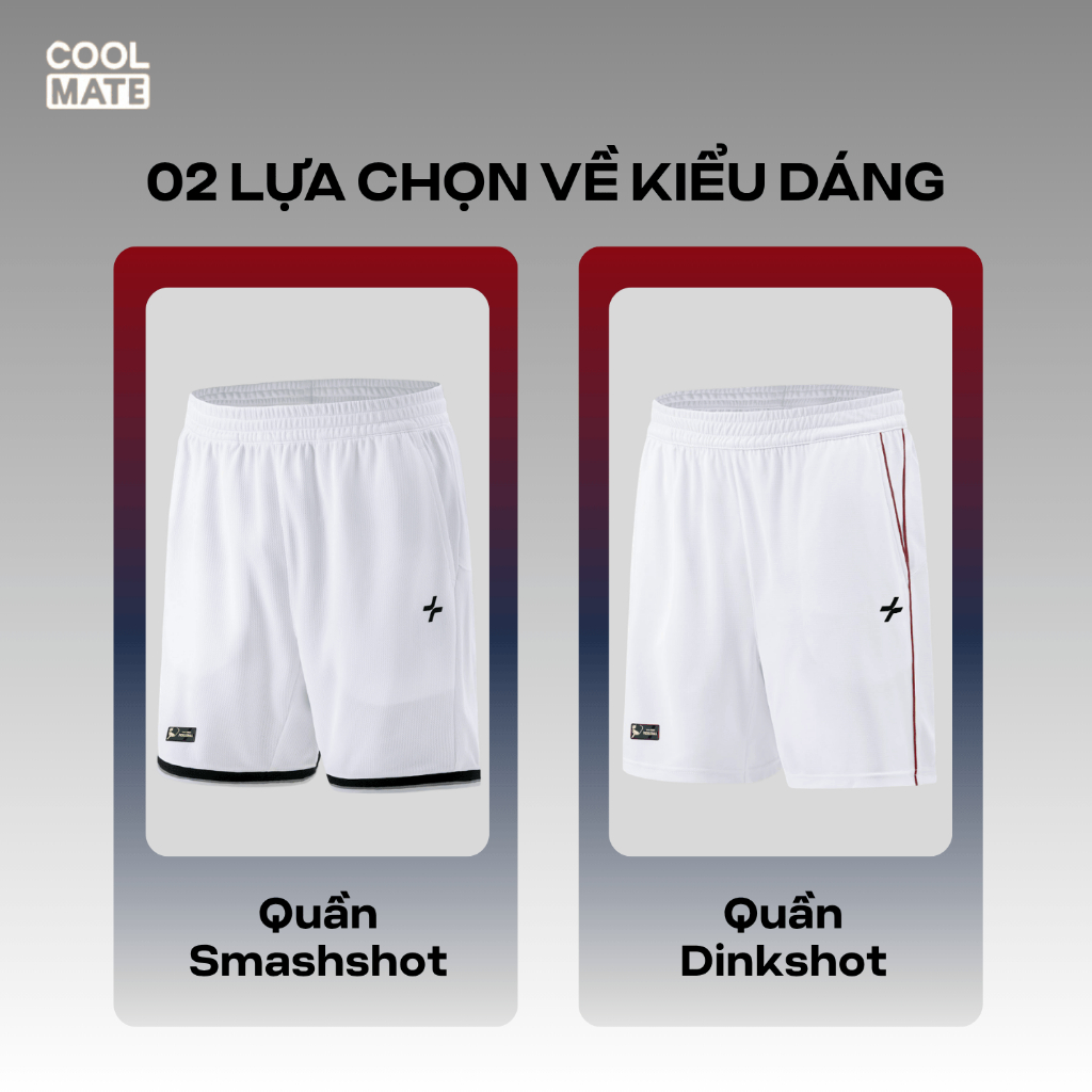 [TẶNG GEL CHỐNG NẮNG]Set đồ bộ thể thao nam Pickleball Áo thun cổ V và Quần short Essentials Nhanh khô Coolmate