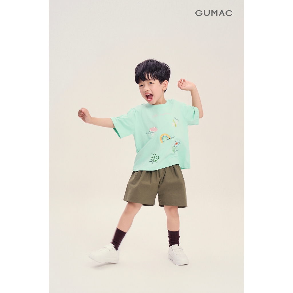 Áo Thun Trẻ Em GUMAC Form Suông In Artwork Cotton 2C Mềm Mát Street Style ATKG04087