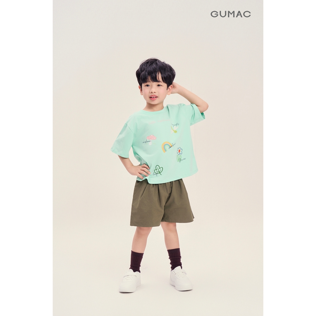 Áo Thun Trẻ Em GUMAC Form Suông In Artwork Cotton 2C Mềm Mát Street Style ATKG04087