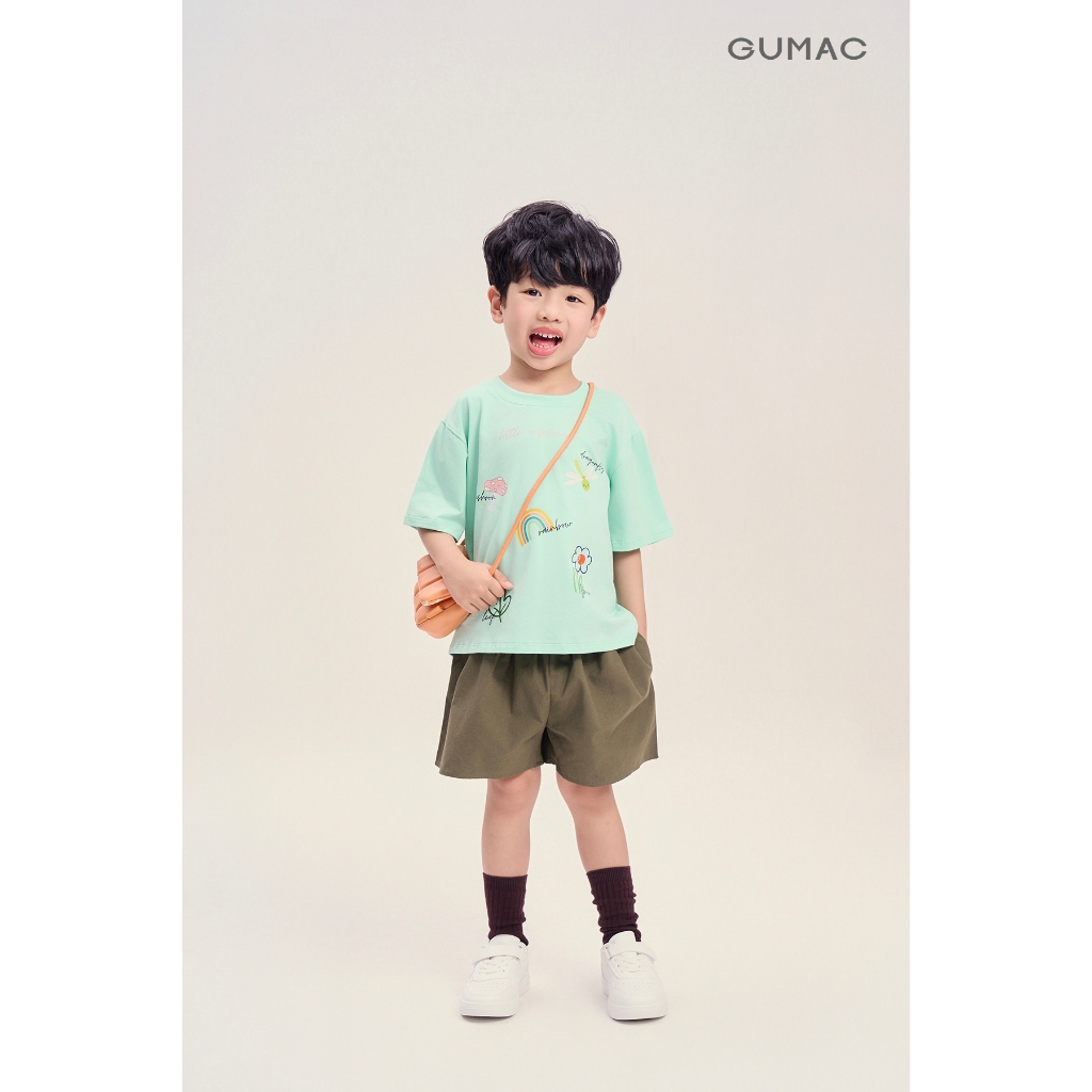 Áo Thun Trẻ Em GUMAC Form Suông In Artwork Cotton 2C Mềm Mát Street Style ATKG04087