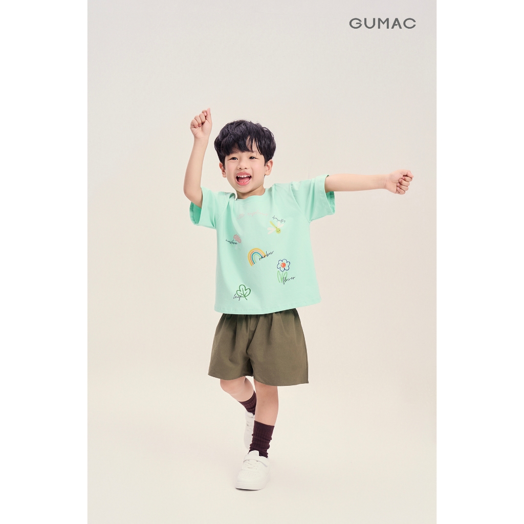 Áo Thun Trẻ Em GUMAC Form Suông In Artwork Cotton 2C Mềm Mát Street Style ATKG04087