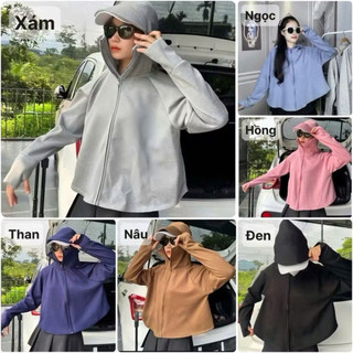 Áo Chống Nắng Cánh Dơi Cho Nữ Chống Nắng Chống Tia UV Mũ To Chất Umì Nỉ Co Giãn Mát Thấm Hút Mồ Hôi