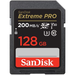 Thẻ nhớ Máy ảnh SDXC SanDisk Extreme Pro 128GB UHS-I U3 4K V30 đọc 200MB/s ghi 90MB/s (Đen)