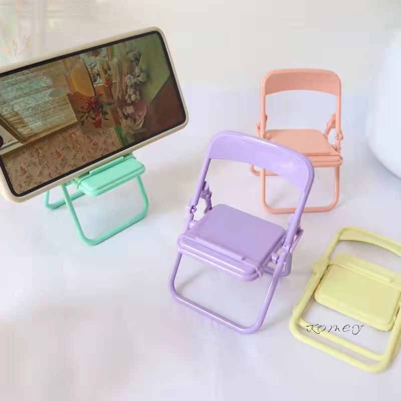 🌤️COD🌤️Ghế gấp hỗ trợ điện thoại di động để bàn đáng yêu Ghế đẩu trang trí hỗ trợ