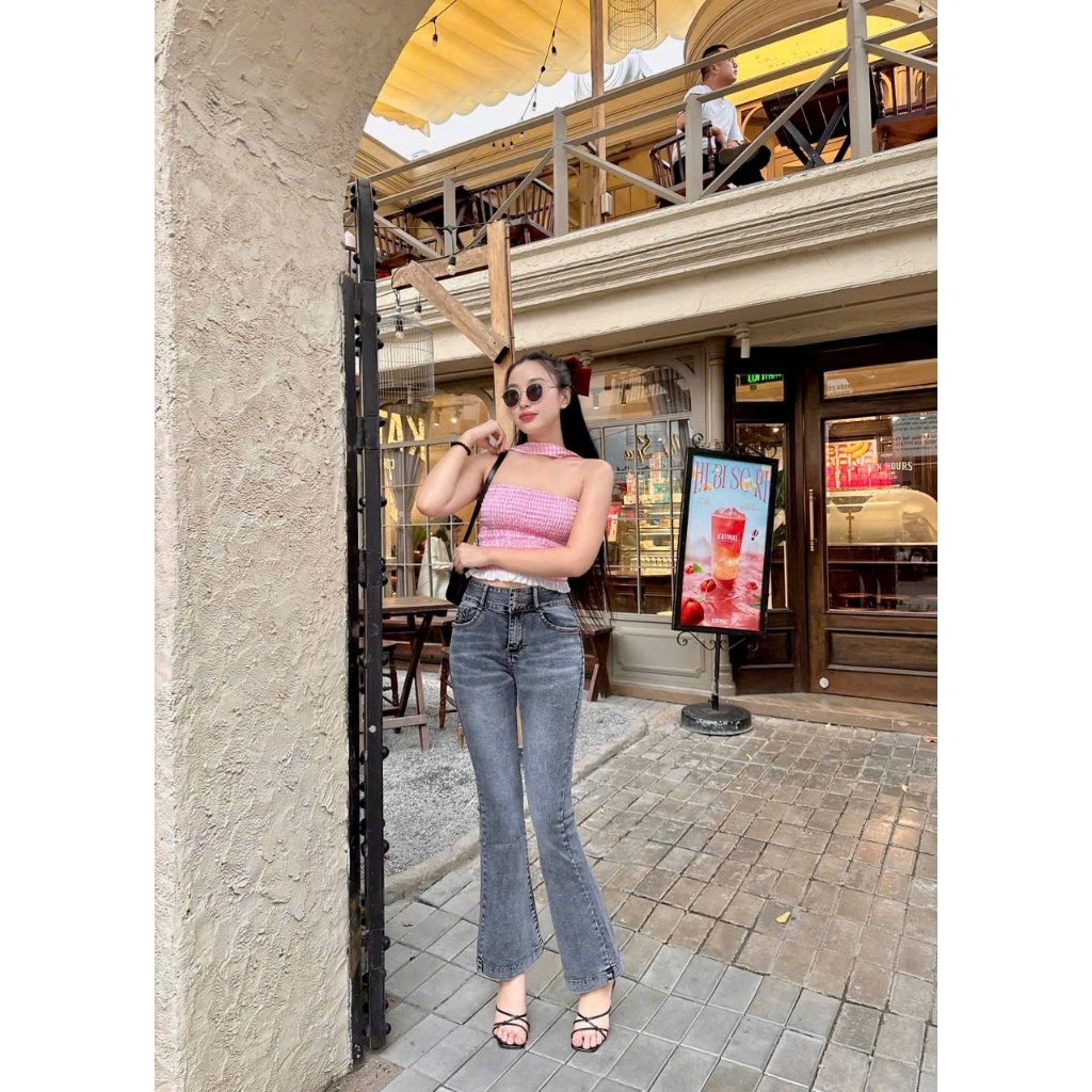 90-92cm Quần Jeans Nữ, Quần Bò Nữ 9 Tấc Lưng Cao Co Giãn 4 Chiều