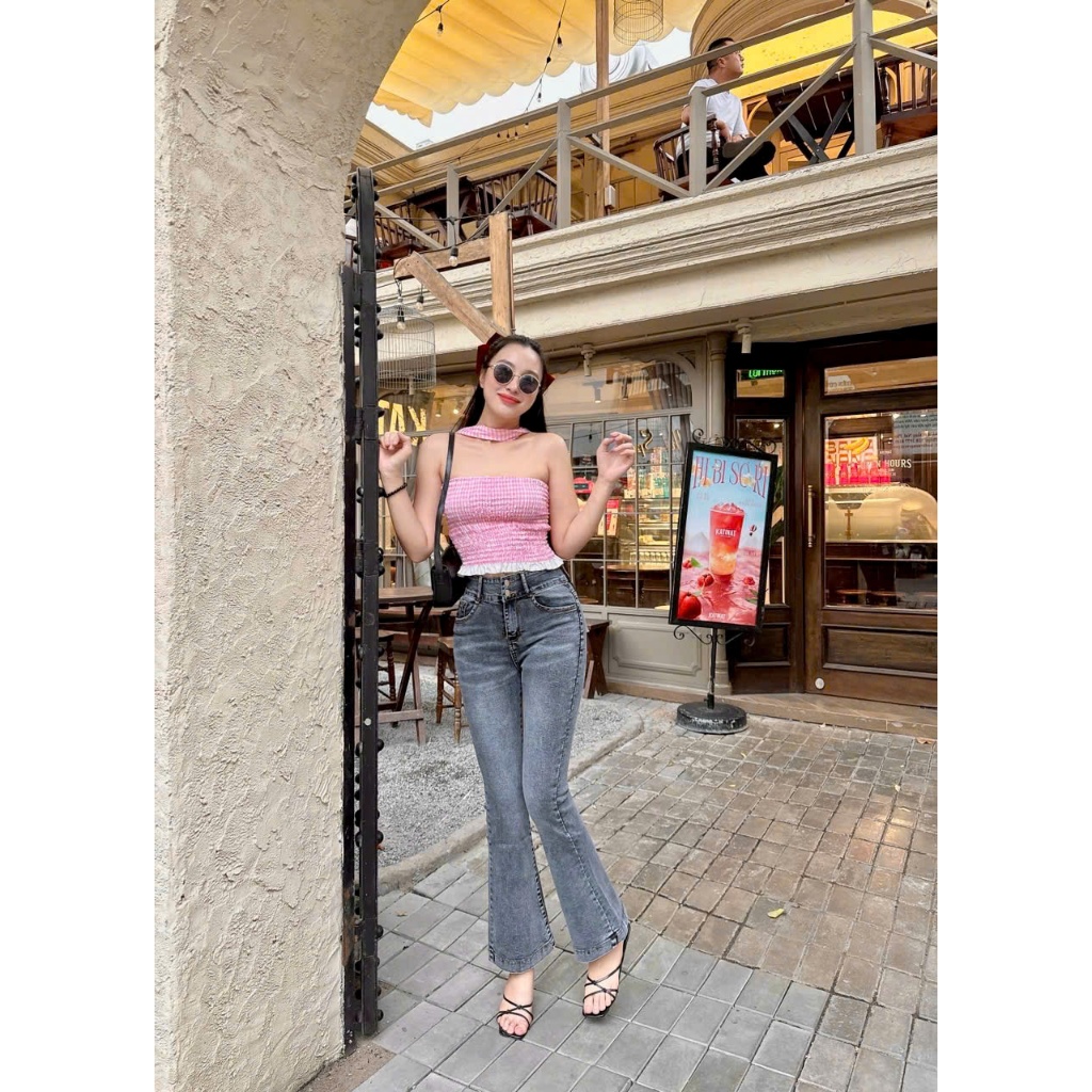 90-92cm Quần Jeans Nữ, Quần Bò Nữ 9 Tấc Lưng Cao Co Giãn 4 Chiều