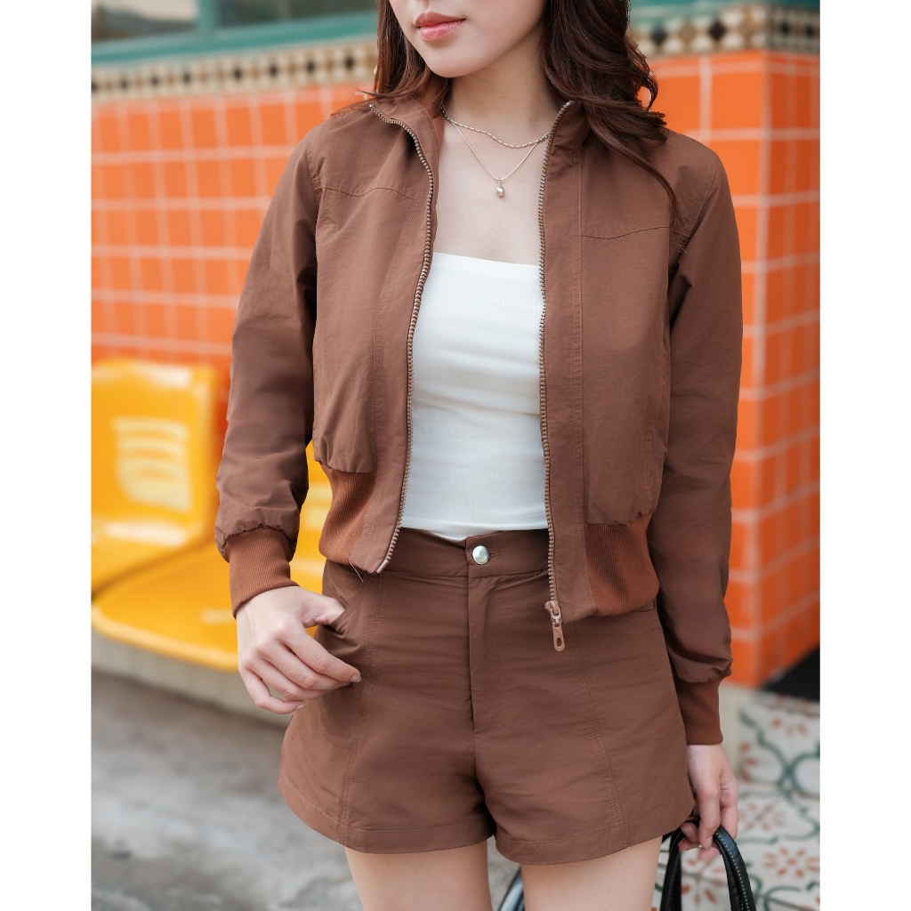 Set Nữ BOYAN Áo Khoác Nữ Phối Quần Short Năng Động Cá Tính  SECODEE