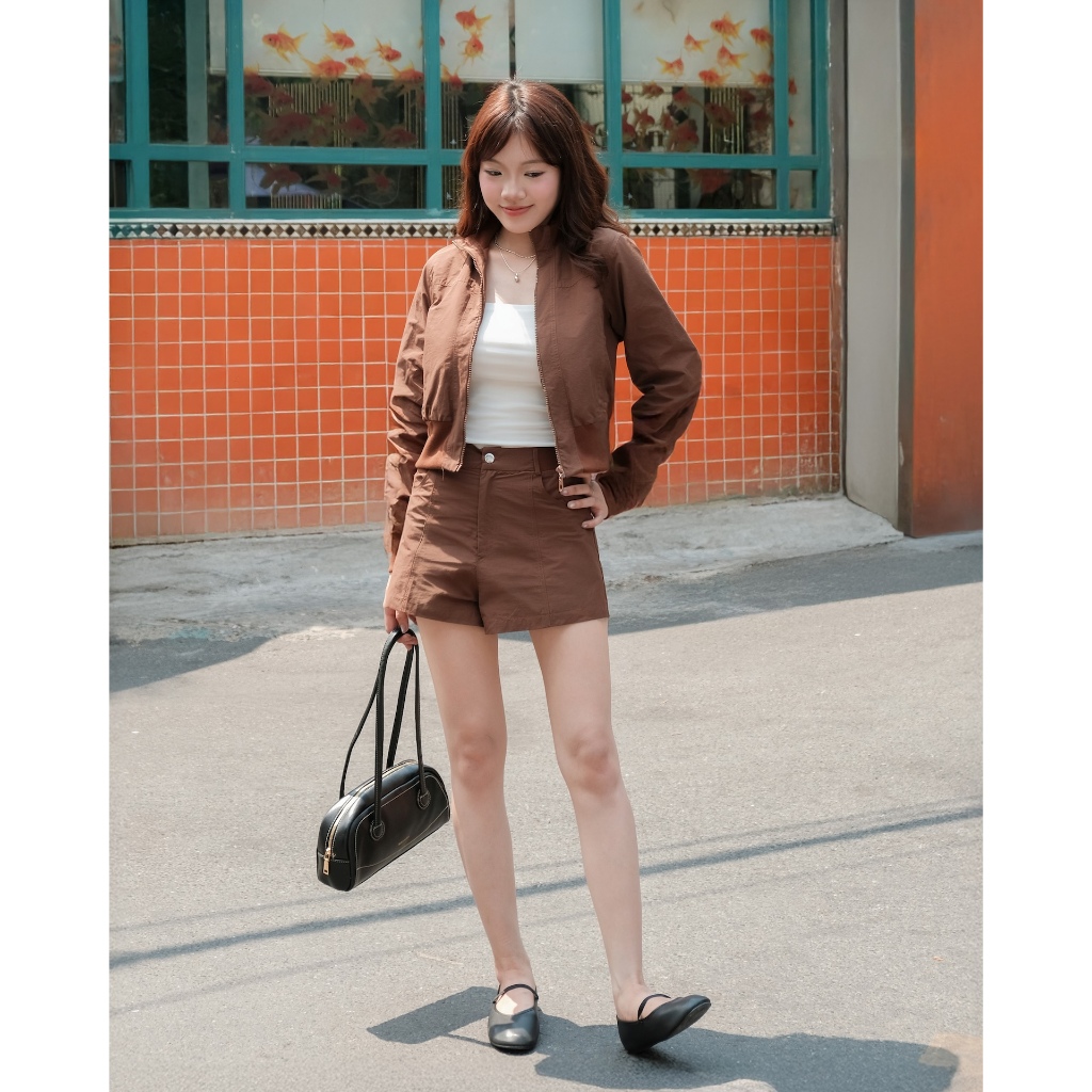 Set Nữ BOYAN Áo Khoác Nữ Phối Quần Short Năng Động Cá Tính  SECODEE