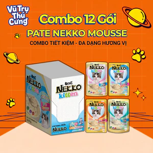 Combo 12 gói Pate Nekko Kitten cho mèo con 70g dạng Mousse