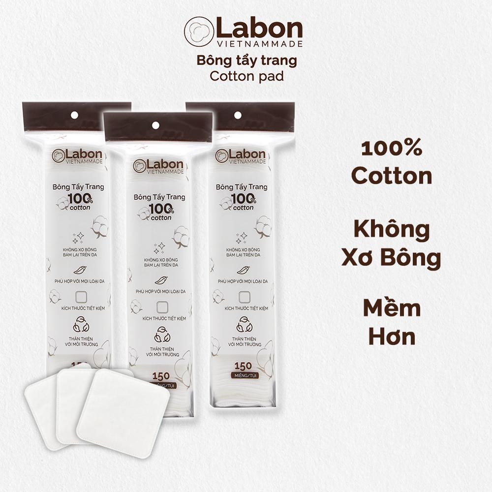 Bông tẩy trang Labon sạch sâu sạch sâu lớp makeup, mềm mịn, không bị xơ bông chất Pure Snow Cotton Pad