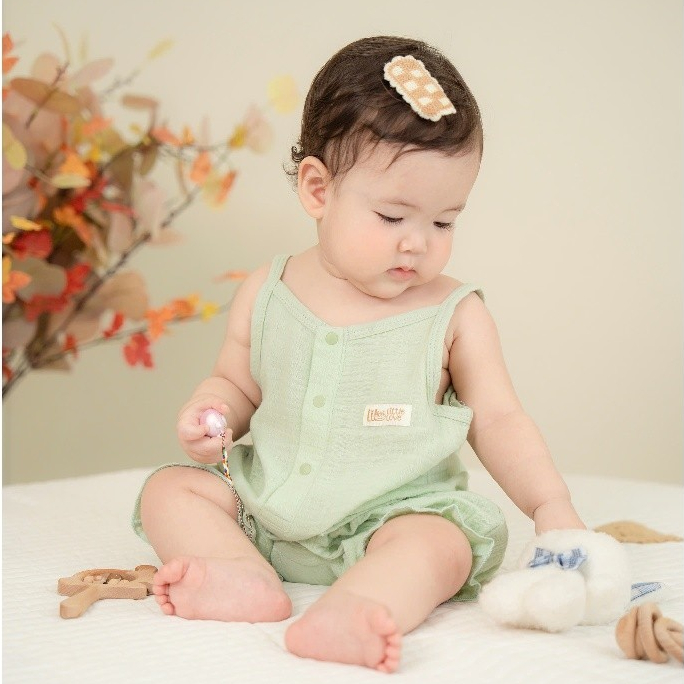 Bộ body đùi 2 dây vải muslin dành cho bé Lil Little Love (LBDD22)