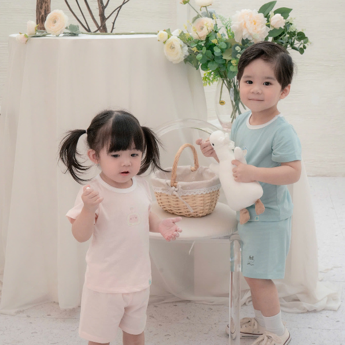 Bộ cộc tay cotton [Organic mềm mỏng mát, thấm hút co dãn tốt ] dành cho bé từ 6M -4Y (HCT30)