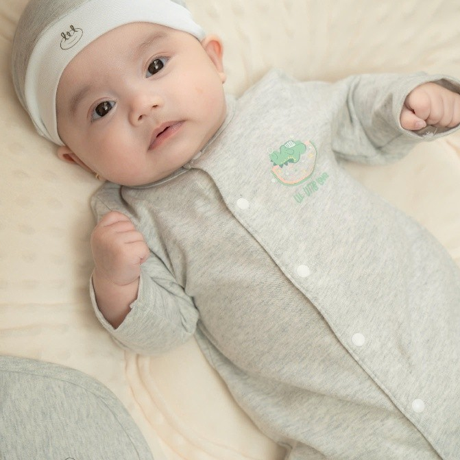 Sơ Sinh Dài Tay Body vải mềm mát và co dãn tốt [ D25BD15]  TẶNG KÈM MŨ BAO CHÂN, TAY HOẶC YẾM