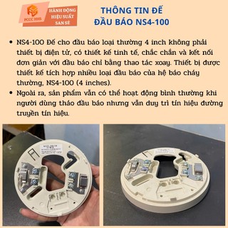 Đế đầu báo HOCHIKI loại thường 4 inch-NS4-100