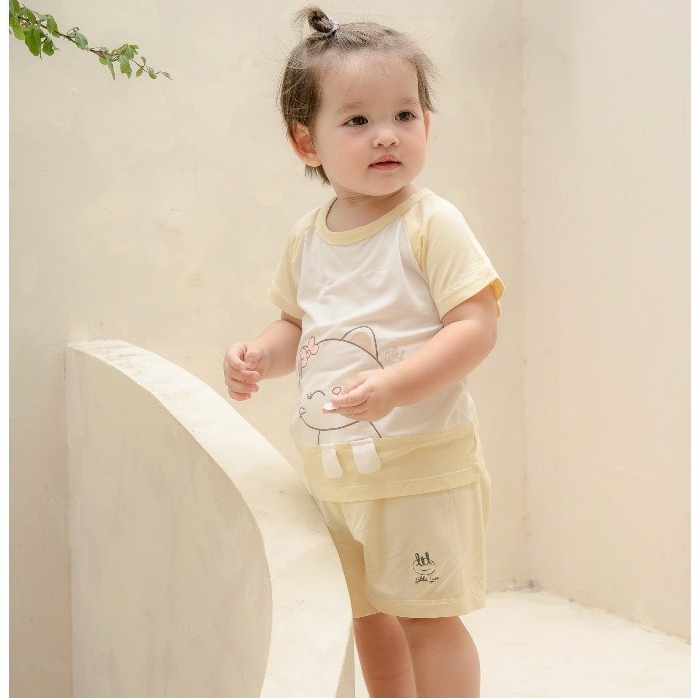 Bộ cộc tay vải sợi tre kháng khuẩn [ Mềm, mỏng, mát, thấm hút & co dãn tốt]  in phối dành cho bé từ 6M -4Y (HCT03)