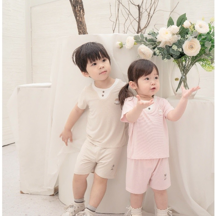 BỘ CỘC TAY VẢI SỢI TRE ỐP TÚI [ SIÊU MỀM, MÁT, MỊN CO DÃN VÀ THẤM HÚT TỐT] SZ 6/9M - 4Y (HCT19)