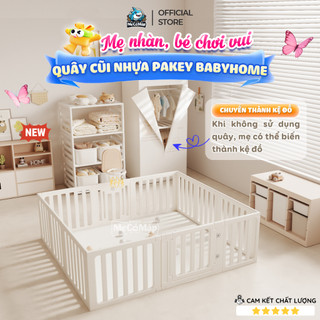 Quây Cũi Nhựa Cho Bé Pakey BabyHome, Quây Cũi Đa Năng Chuyển Đổi Linh Hoạt Thành Kệ Để Đồ, Nhựa Nguyên Sinh An Toàn NC02