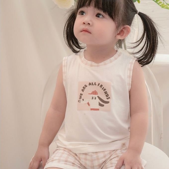 BỘ BA LỖ VẢI SỢI TRE  KHÁNG KHUẨN [ SIÊU MỀM, MÁT, MỊN CO DÃN VÀ THẤM HÚT TỐT] TRẮNG PHỐI SZ 6M -4Y (HBL01)