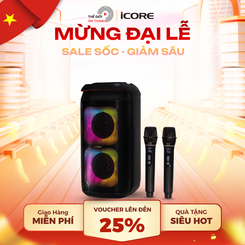 Bộ Loa Karaoke iCore ISM8 Kèm 2 Micro Bluetooth - THẾ GIỚI ÂM THANH ...