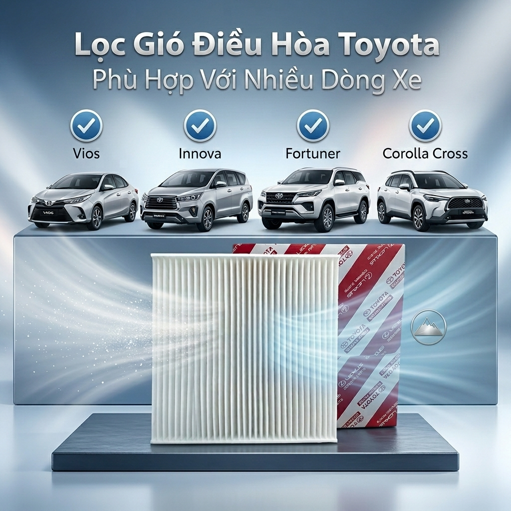Lọc gió điều hòa cho Toyota Altis Innova Fortuner Camry Corolla Cross lọc khử mùi (87139-58010)