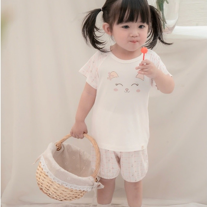 BỘ CỘC  TAY VẢI SỢI TRE HỌA TIẾT DÂU TÂY [ SIÊU MỀM, MÁT, MỊN CO DÃN VÀ THẤM HÚT ] SZ 6M -4Y (HCT31)