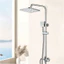 Bộ Vòi Hoa Sen Thép Không Gỉ 304 Hình Vuông Đứng Nóng Lạnh Sen Tắm Tăng Áp Cao Tiết Kiệm Nước