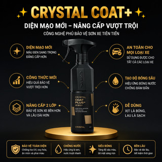 Dung Dịch Phủ Bóng sơn Xe Ô Tô Xe Máy Cao Cấp, Chống Nước Chống Bám Bẩn, Tăng Độ Bóng Như Mới Crystal Coat+ Bullsone HQ