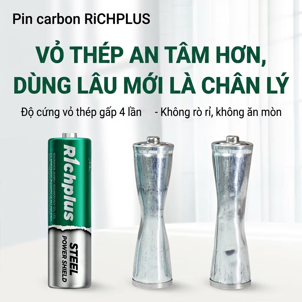 NANFU Richplus Pin AA/AAA 1.5V – Pin Carbon Vo Thep, Khong Thuy Ngan, Chong Ro Ri, HSD 5 Nam