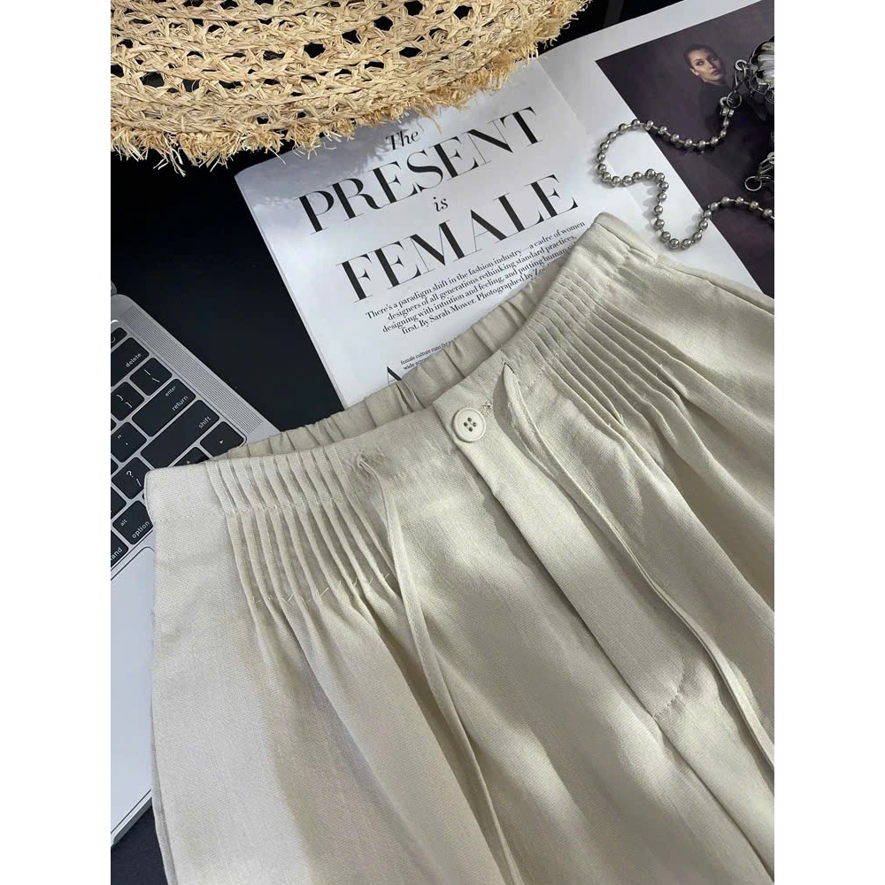 𝗠𝗲 𝗣𝗮𝗻𝘁𝘀- | Quần Linen Bamboo xếp li