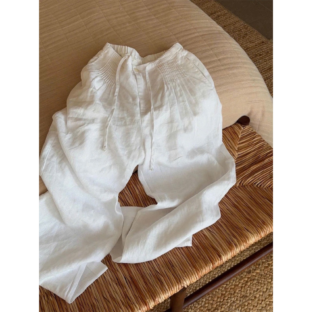 𝗠𝗲 𝗣𝗮𝗻𝘁𝘀- | Quần Linen Bamboo xếp li