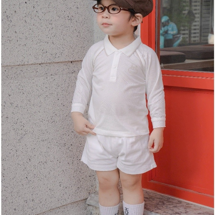 Áo Polo cá sấu dài tay phối dành cho bé Lil Little Love (DADT03)