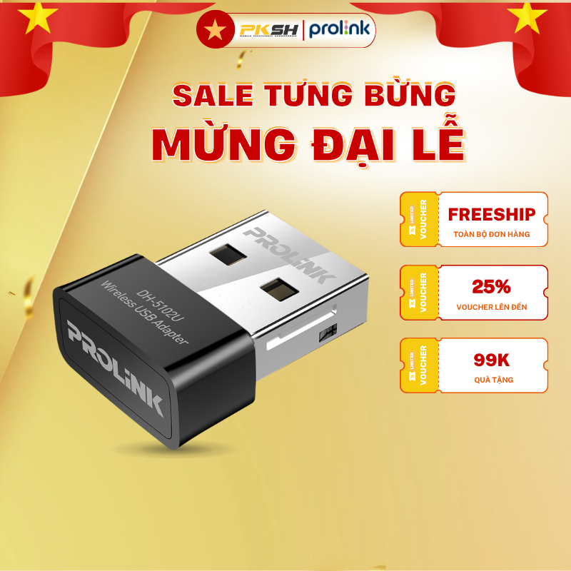 USB Wifi Prolink DH-5102U - kết nối bằng tần kép 2.4 GHz và 5Ghz, tốc ...